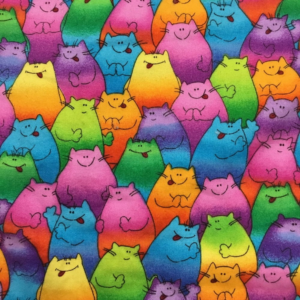 Colorful Happy Kitties Messenger Beach Bag Handmade